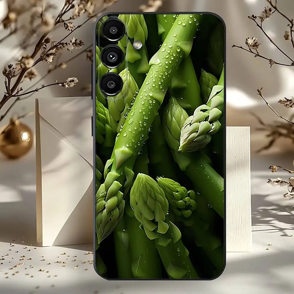 Мягкий черный чехол для телефона Green Vegetables Ins для Samsung Galaxy A73,31,32,72,41,53,52,71,22,5G, Note,J7,8,9