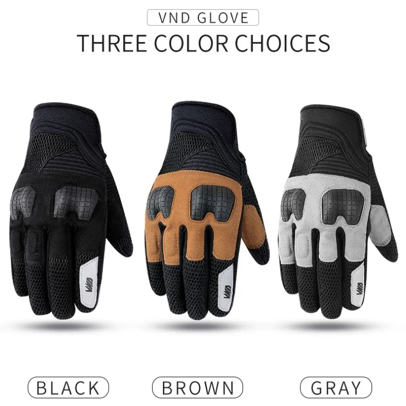 

New Fashion VND Motorcycle Riding Luvas Spring/Summer Mesh Breathable Motocross Guantes Men Women Moto Mountain Bike Gloves