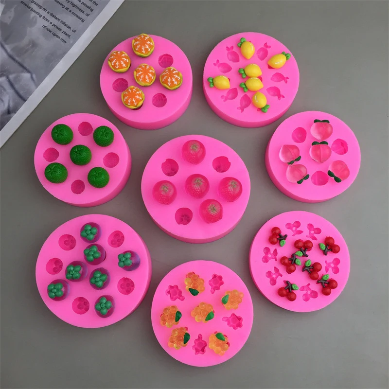 Silicone Fruit Molds For Cake Decorating 3D Fruit Chocolate Fondant Decorative Molds Candy Jelly Gummies Soap Mold