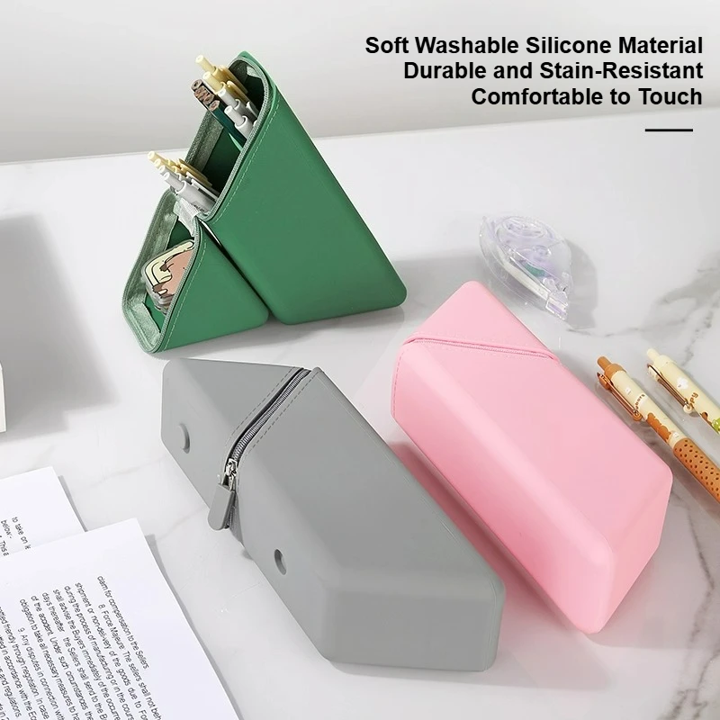 Stylish Silicone Pen Holder-Foldable Desktop Organizer for Office & Study,Multi-Purpose Stationery Cup,Perfect Gift for Students