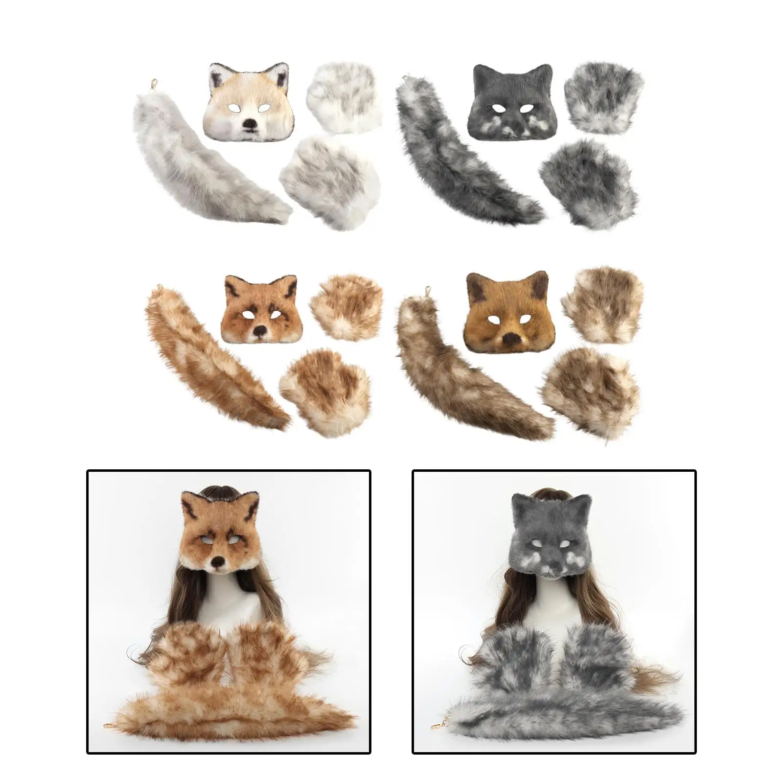 

Комплект для косплея: удобные перчатки и хвост для тематических вечеринок и косплея