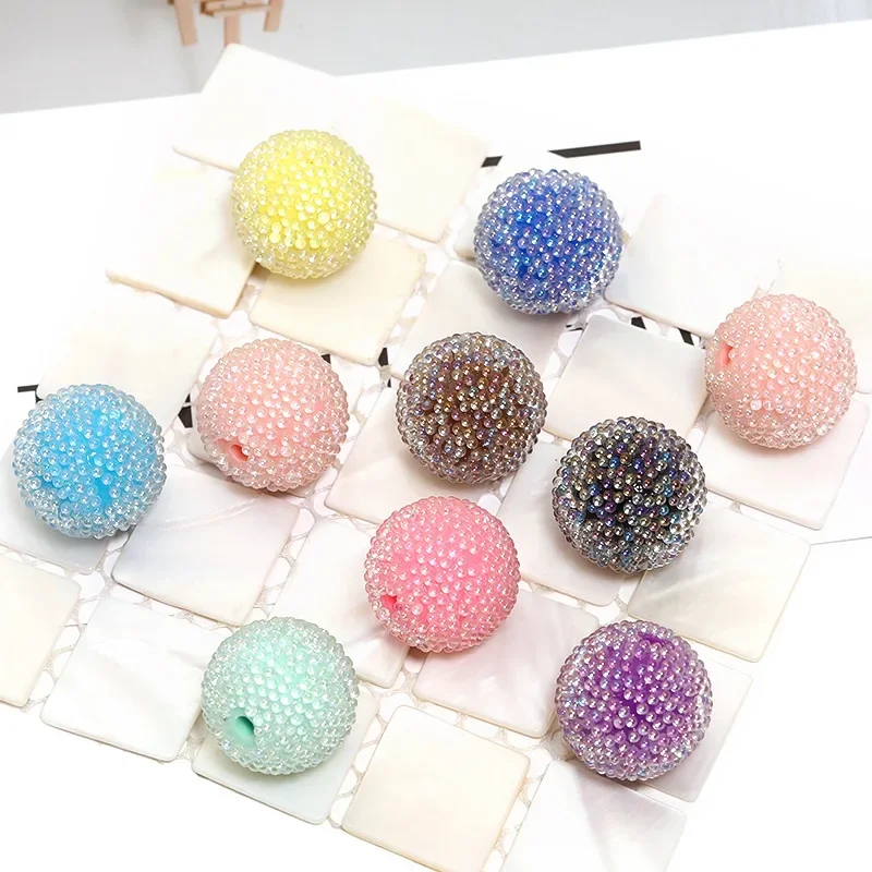 SW20 السكر شفافة من خلال ثقب فقاعة رائعة الملمس سحر سلسلة هواتف المحمول المفاتيح الإناث DIY بها بنفسك مجوهرات الاتجاه الخرز #2