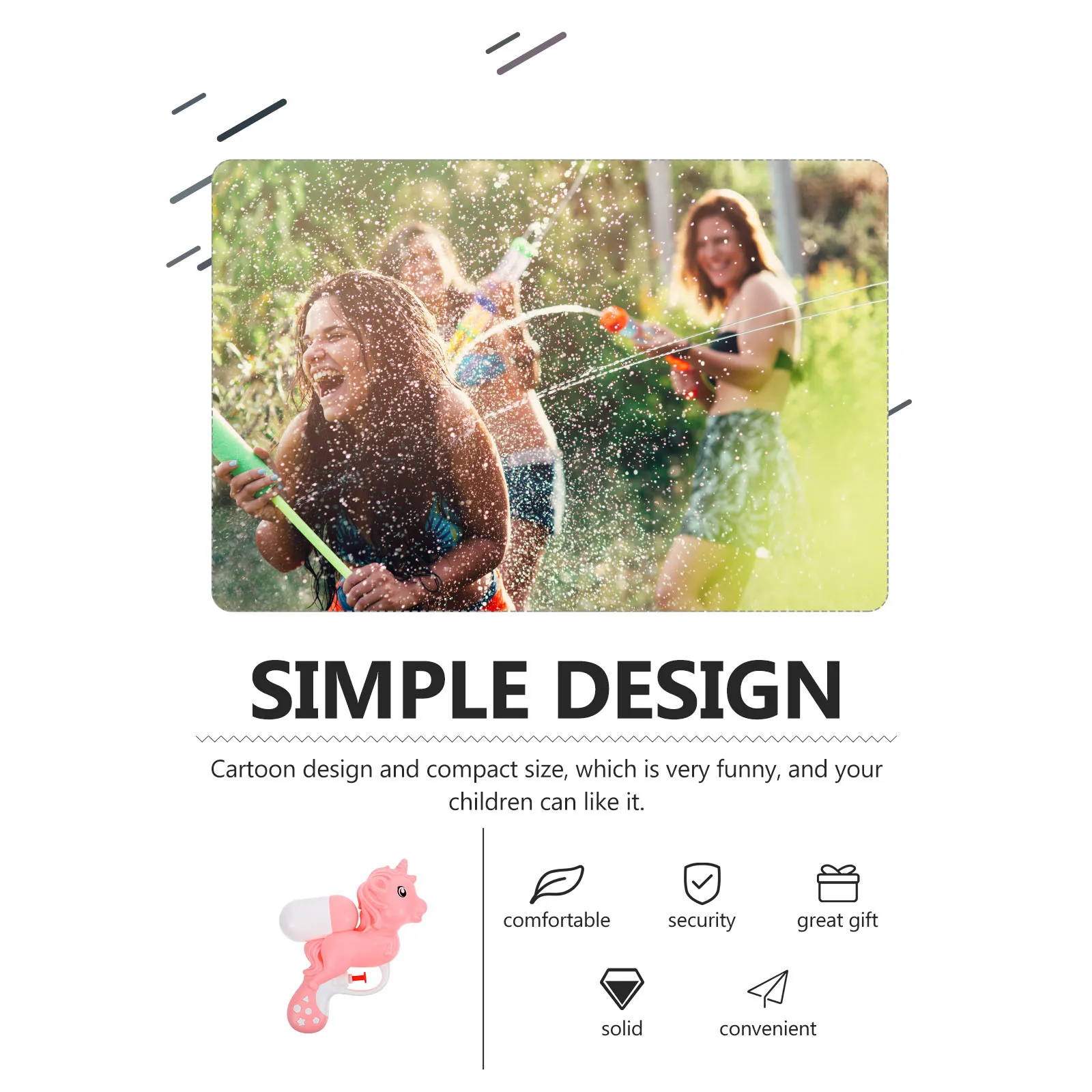 4-teilige Wasserpistole für Kinder, niedliche Cartoon-Spritzwasserpistolen für das Spielen im Sommer im Freien, Strand-Pool-Partygeschenke