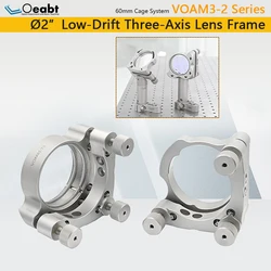 VOAM3-2 Series Ø2-inch Low-Drift Three-Axis Optical Kinematic Mount Reflective Tilt Adjustment 60mm Cage System