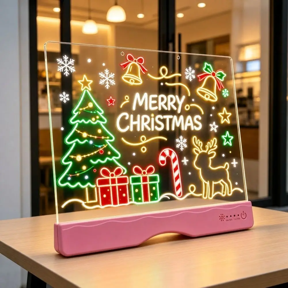 Rechargeable LED Light Drawing Board Erasable Acrylic Panel Glow Sketch Pad Touch Control Type-C Charging Erasable Message Board