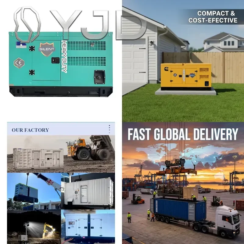 CE EPA UKCA ISO Weichai Yuchai 30kva 30KW 50KW 80KW 3 Phase Super Silent Open Frame Mobile Generator 50/60Hz
