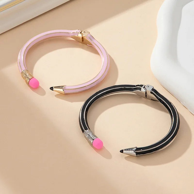 

Luxury Colorful pencil Bracelets Bangles for Women Korean Exquisite Pencil Shaped Cuff Bracelets Bangles Girls Hand Jewelry Gift