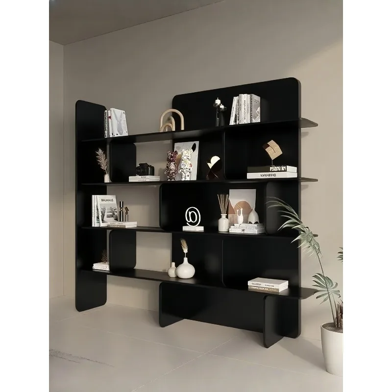 Painted solid wood multi-layer board bookshelf, wall-to-wall Bogu shelf, floor-to-ceiling display shelf