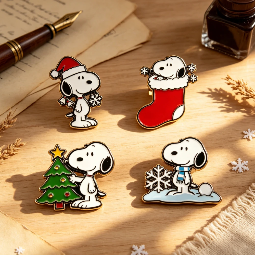 Cartoon 4 PCS Enamel Pins Custom Brooches Lapel Badges Animal Funny Jewelry Gifts for Kids Friends