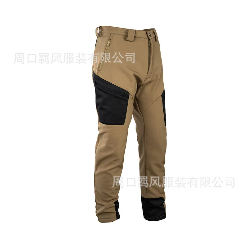 

2026 Trousers Fleece Thickened Winter Men's Tactical Pants Warm, High Elastic, Slim and Waterproof