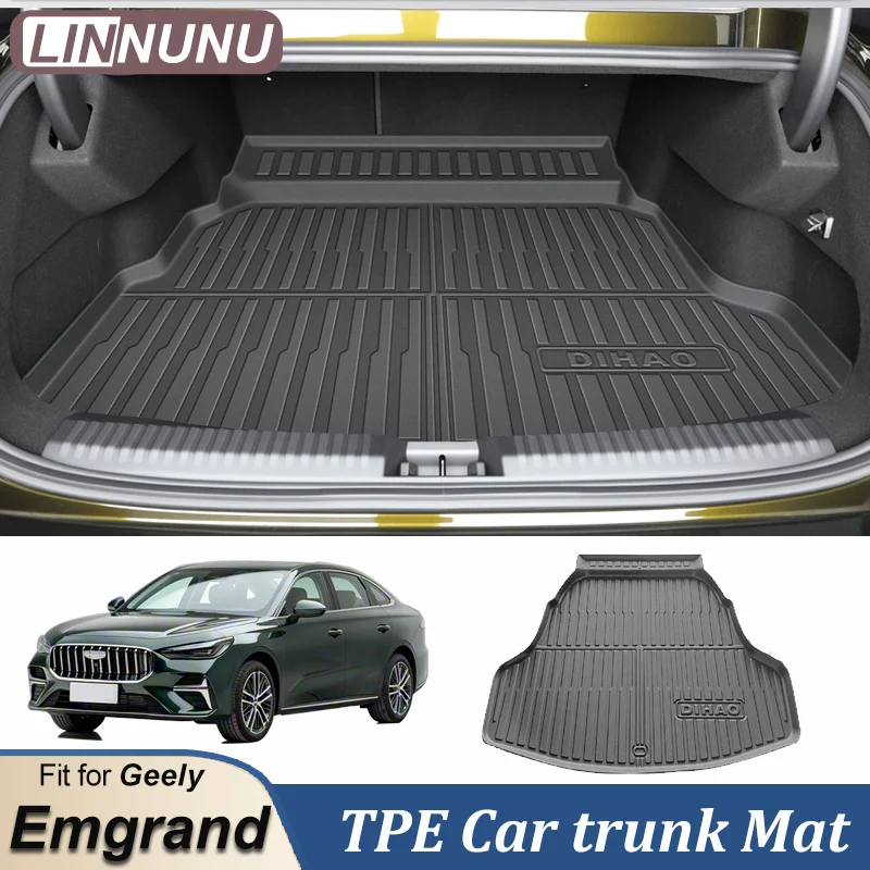 

LINNUNU For Geely Emgrand 2026 2025 2024 Car Trunk Mat Waterproof Durable Cargo Liner Carpets Cover Trunk mats Auto Accessories