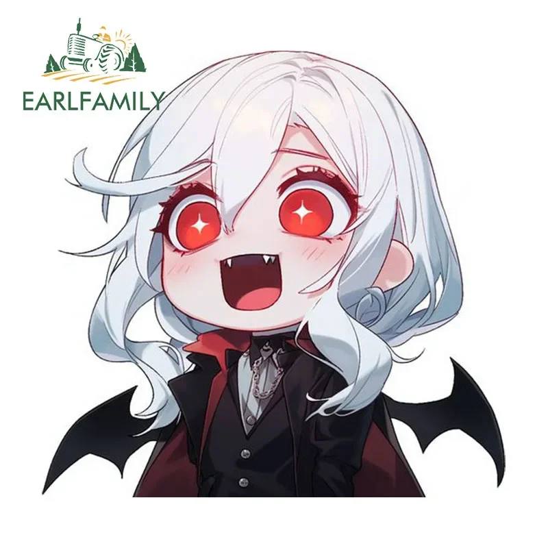 EARLFAMILY 13cm X 12.5cm for Vampire Cute Chibi Peek Car Sticker Occlusion Scratch Simple Decals Kawaii Windows Laptop Decor
