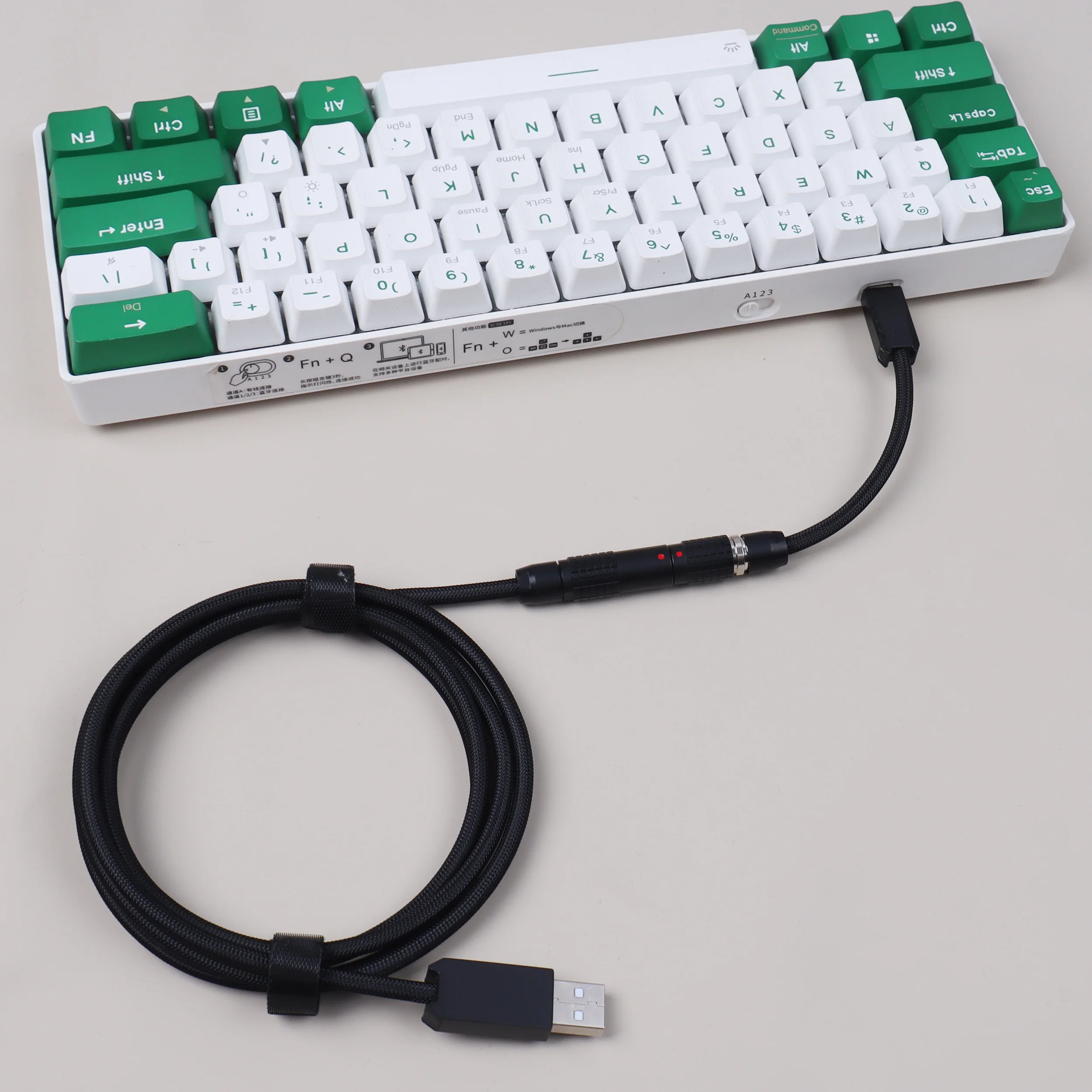【LANO】Type-C to USB Double-Sleeved Mechanical Keyboard Cable FGG／YC8 aviator Connector Detachable Aviator for Mechanical Keyboar
