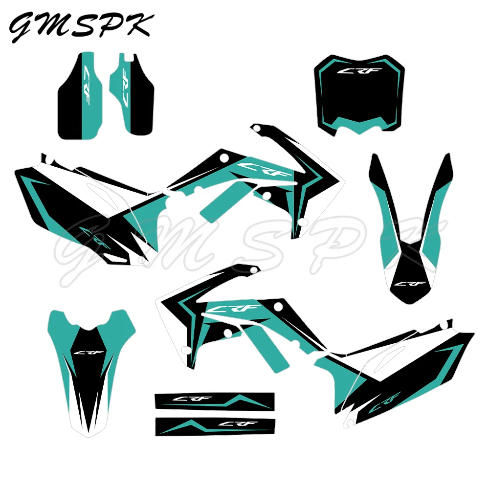 フルセットパーソナライズされたフェアリンググラフィック背景デカールステッカー ホンダ CRF250R CRF250 2010-2013 CRF450R CRF450 2009-2012 に適合