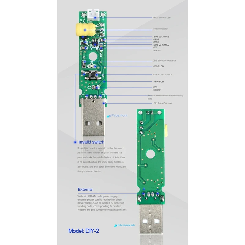 5V 1.5-2W Mist Maker Atomizer Board Transducer Atomization Drive Circuit Board Film Plate Accessories For Humidifier