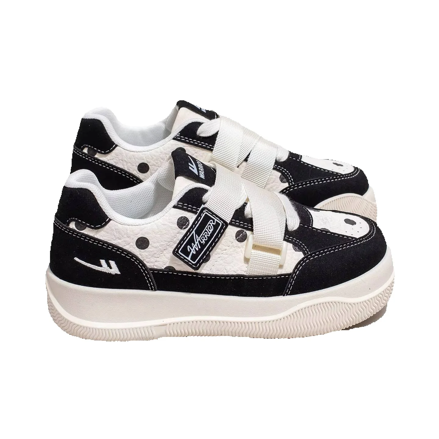 Huili WXY-Q096N Velcro White Sneakers For Women, 2026 Spring New Casual Thick-Soled Height-Increasing Loafers (Magic_vogvips.com