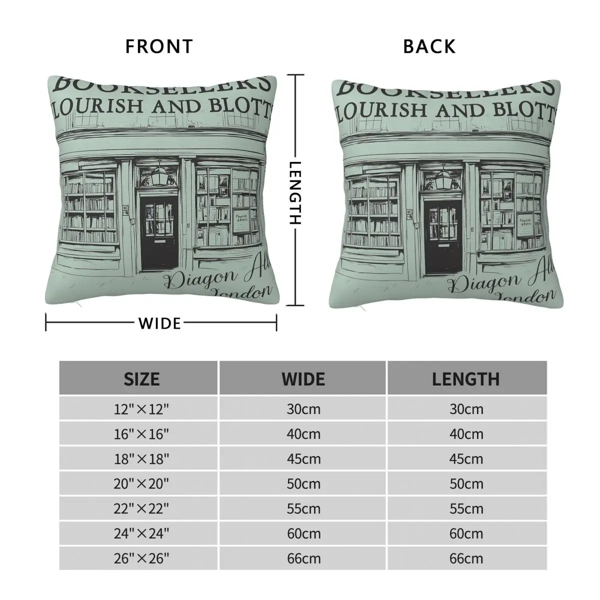Flourish Blotts Magical House Square Pillowcase Polyester Linen Velvet Printed Zip Decorative Home Cushion Cover Wholesale