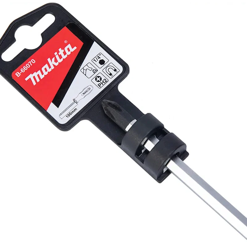 Makita B-66070 PH2 Hexagonal Shaft Go Through Screw Driver Wear Resistant Ergonomic Electrician High Torque Strength  Hand Tools