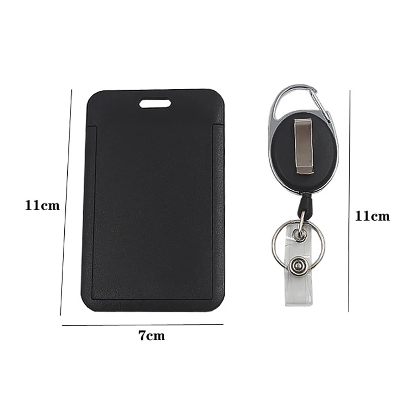 1Pc Stylish Simple Document Card Holder For Women Men High Quality Retractable Sliding Cover Card Holder Bus Card ID Card Holder