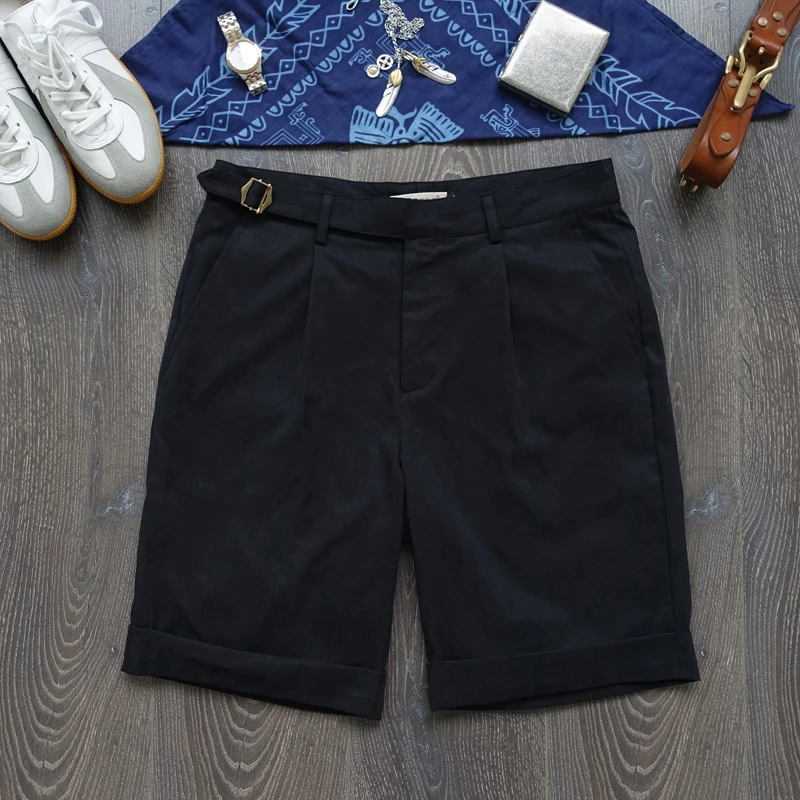 

Мужские летние шорты CAILW в стиле ретро, повседневные, свободного кроя, длиной до колена, тонкие, однотонные, весна-лето