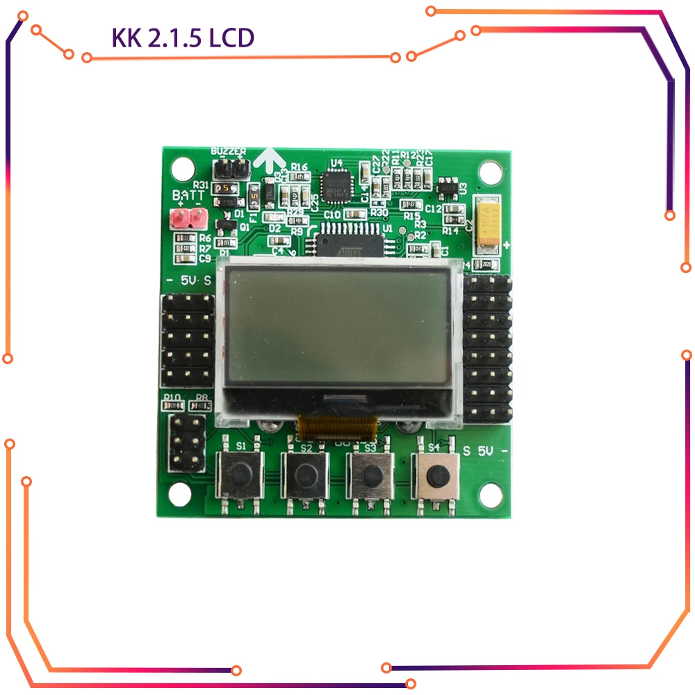 KK2.1.5 V1.19Pro LCD Flight Controller - Multirotor Control Board with MPU-6050 Gyro & 644PA for Quadcopter/Hexacopter/FPV Drone