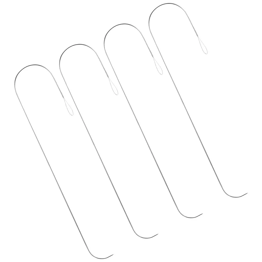 4 قطعة إبر خرز منحنية كبيرة للعين يمكنك صنعها بنفسك أداة خيط إبرة لصنع المجوهرات لقلادة السوار وغزل التطريز الحرفي