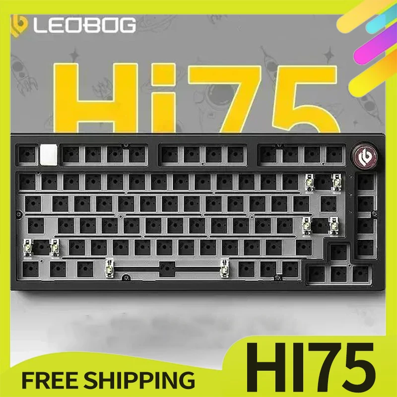 

Leobog Hi75 Aluminum Wired Gaming Hot Swap Keyboard Set Gasket Usb Barebones /Keycaps For Gamer Office Desktop Gift