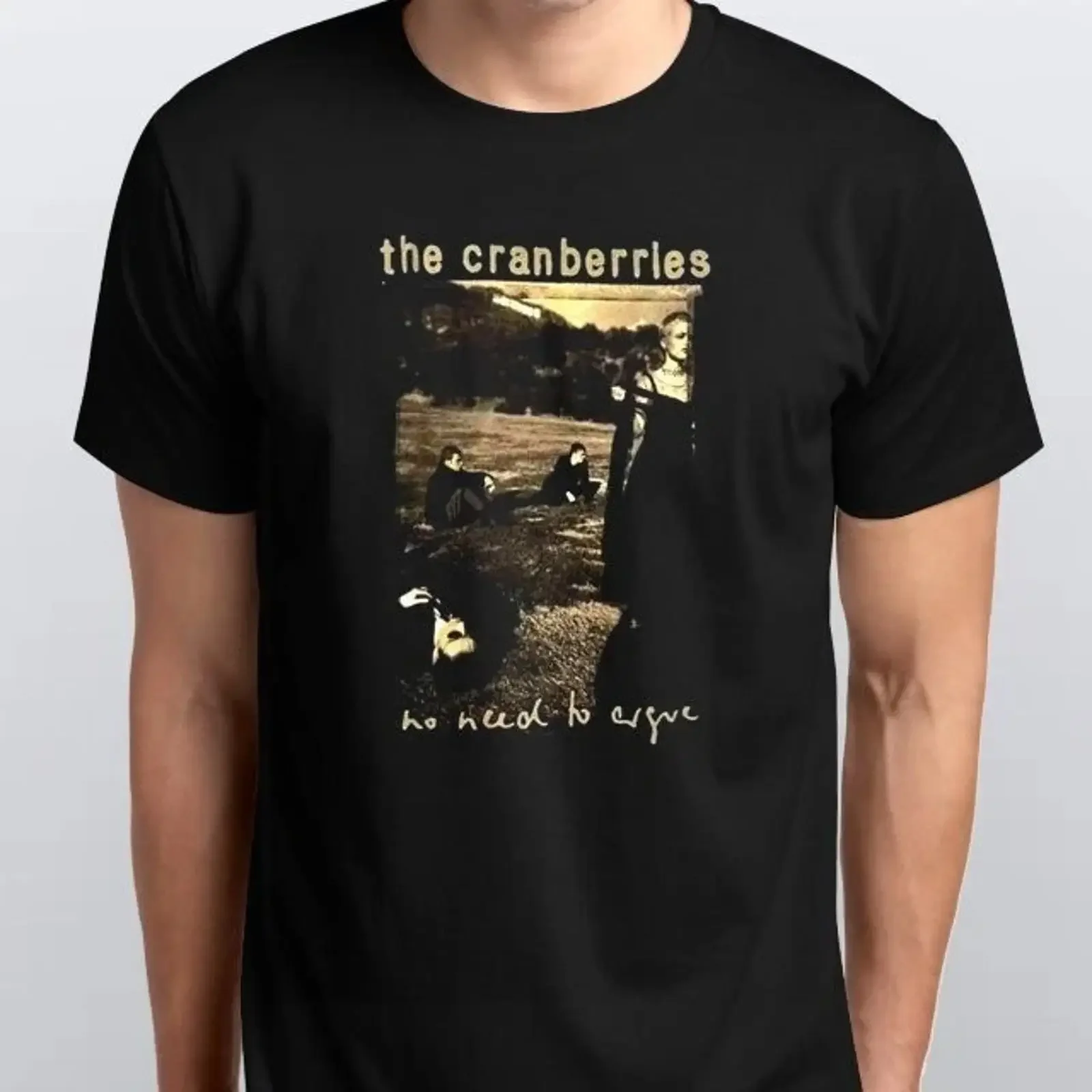 1995 Cranberry Band Vintage T SHIRT S M L XL XXL 3 4 Schwarz vintage Washed fashion Slightly Comfortable streetwear Breathable