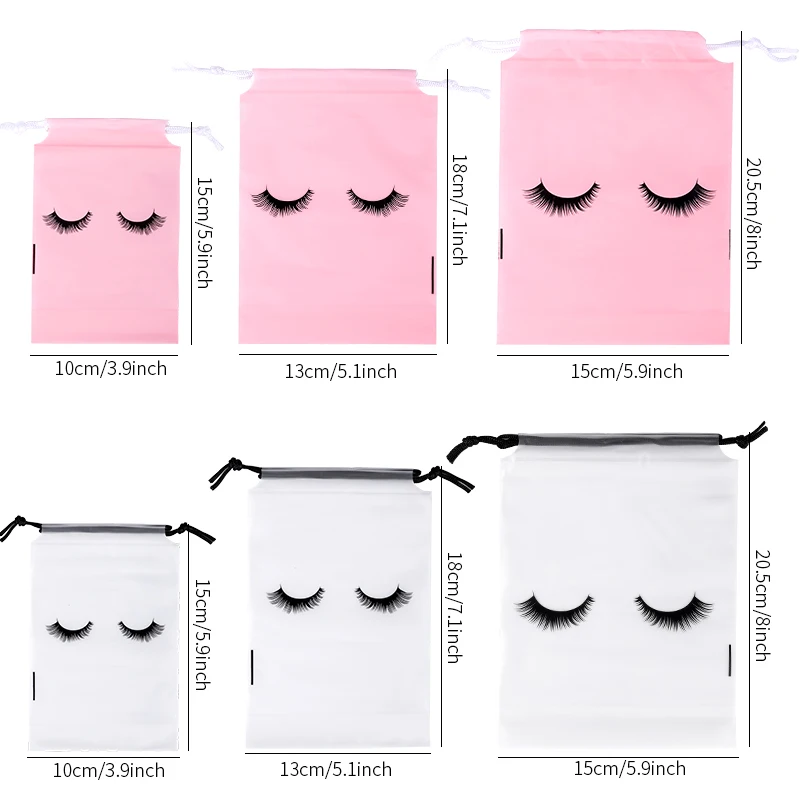 20Pcs Eyelashes Make Up Bag Reusable Aftercare Bags Toiletry Lipstick Travel Pouch Lash Extension Supplies Cosmetic Makeup Tools