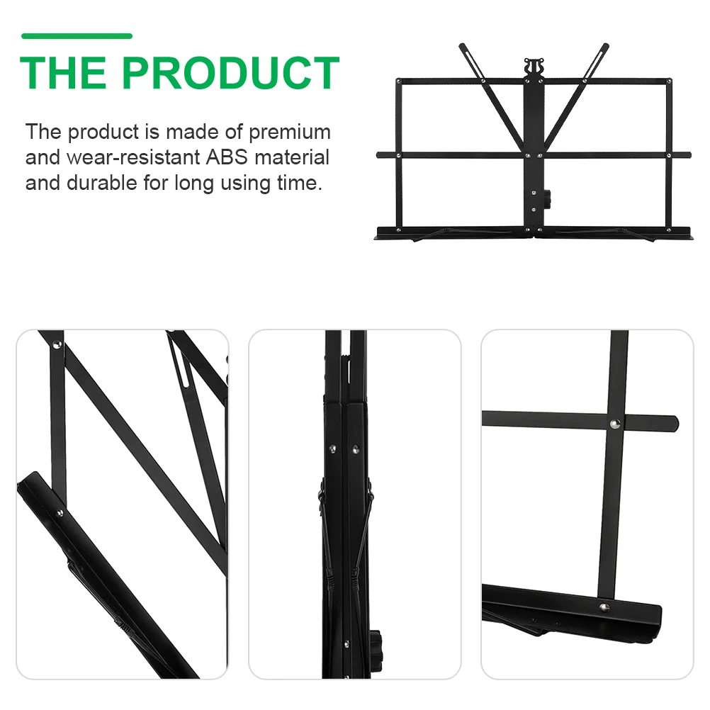 

1Set Foldable Desktop Music Score Stand Portable Adjustable Music Sheet Holder Durable ABS Material Household Musical Notation