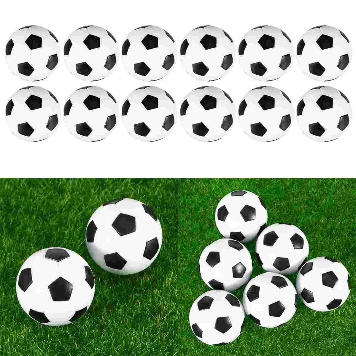 12 Pcs Balls Soccer 32mm Tables 10 Foosball Black and White Football Machine Equipment Bike Baby