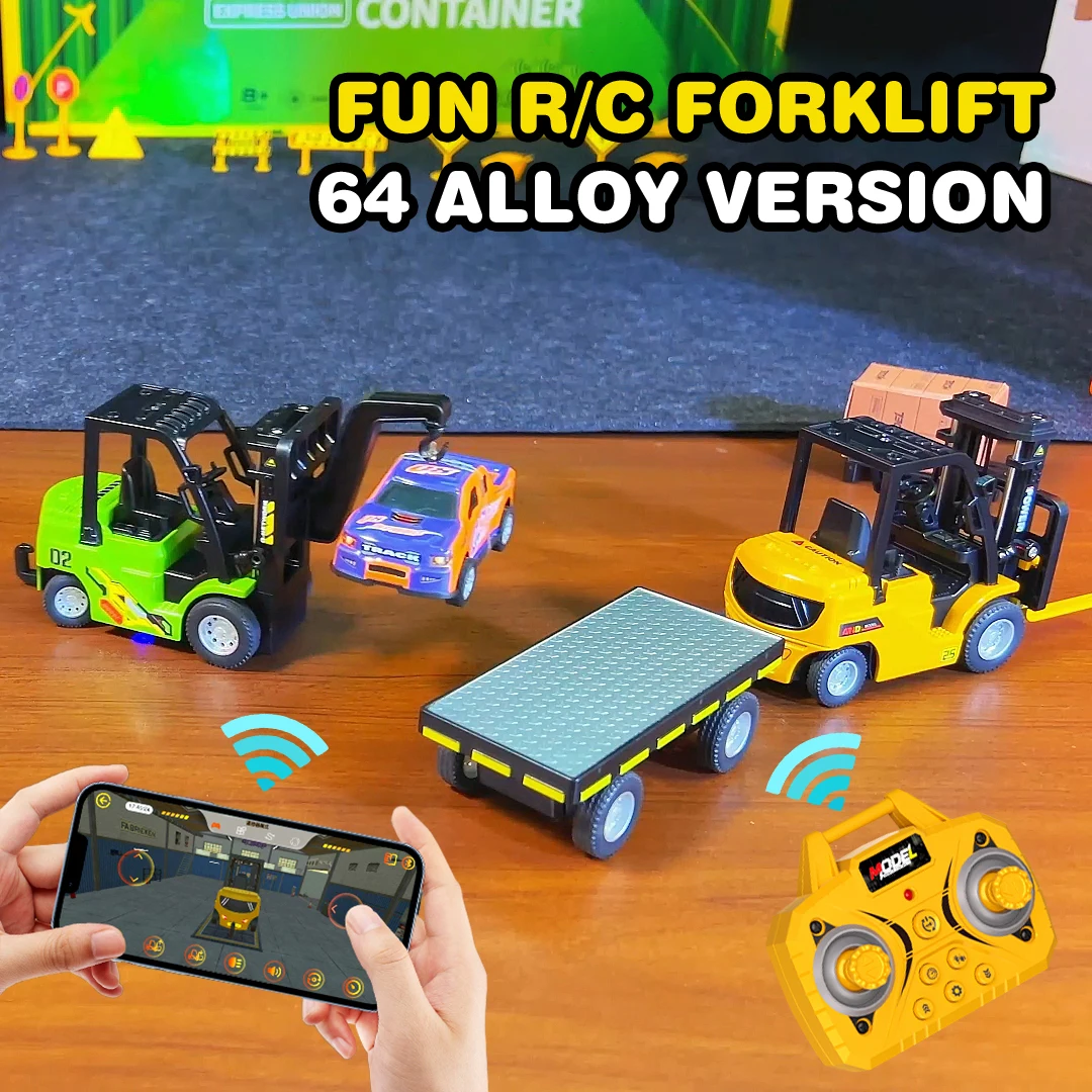 

1:64 мини-сплав, радиоуправляемый автомобиль, настольный вилочный погрузчик с дистанционным управлением, радиоуправляемая строительная машина, беспроводной режим, игрушки, подарок для детей