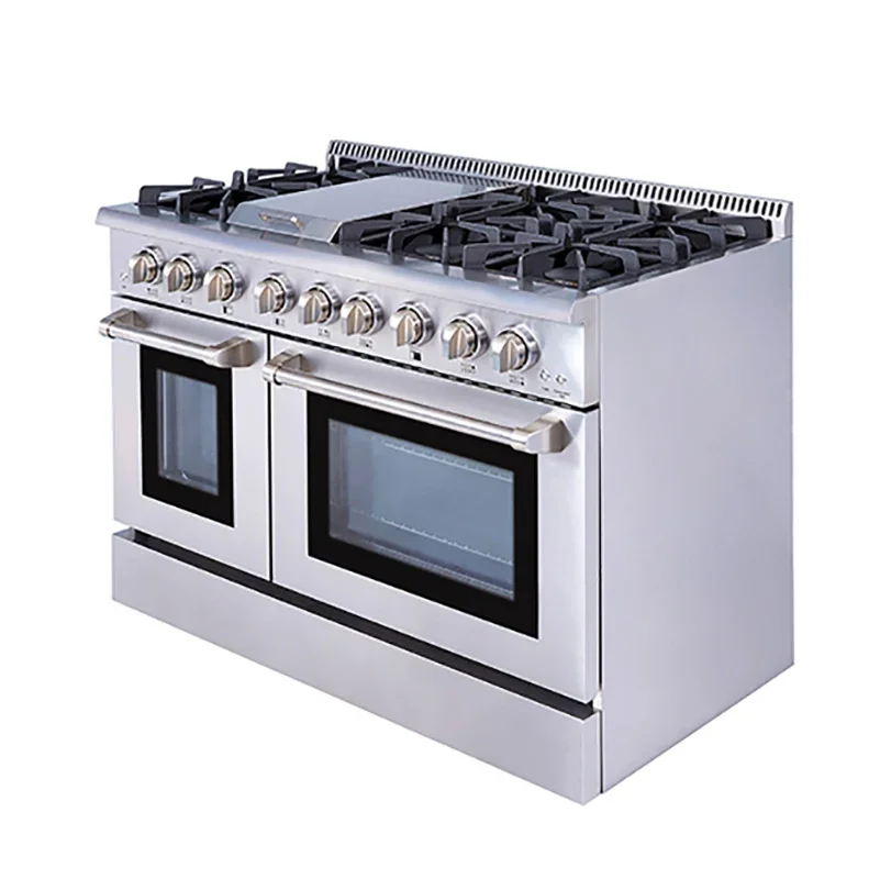 Hyxion Kitchen 6 burner gas cooktop double ovens gas range gas stove with oven  built-in ovens