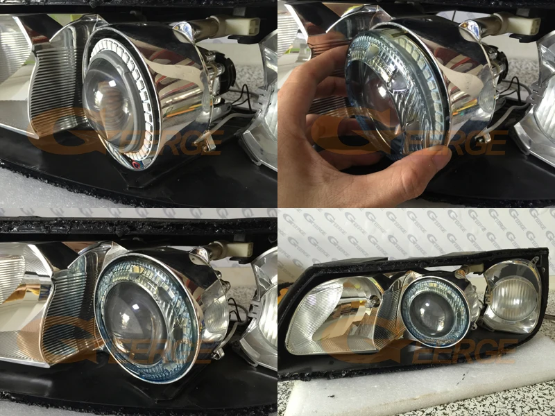 For Volvo S40 544 V50 545 2004 - 2012 BT App RF Remote Control Multi-Color Ultra Bright RGB LED Angel Eyes Kit Halo Rings