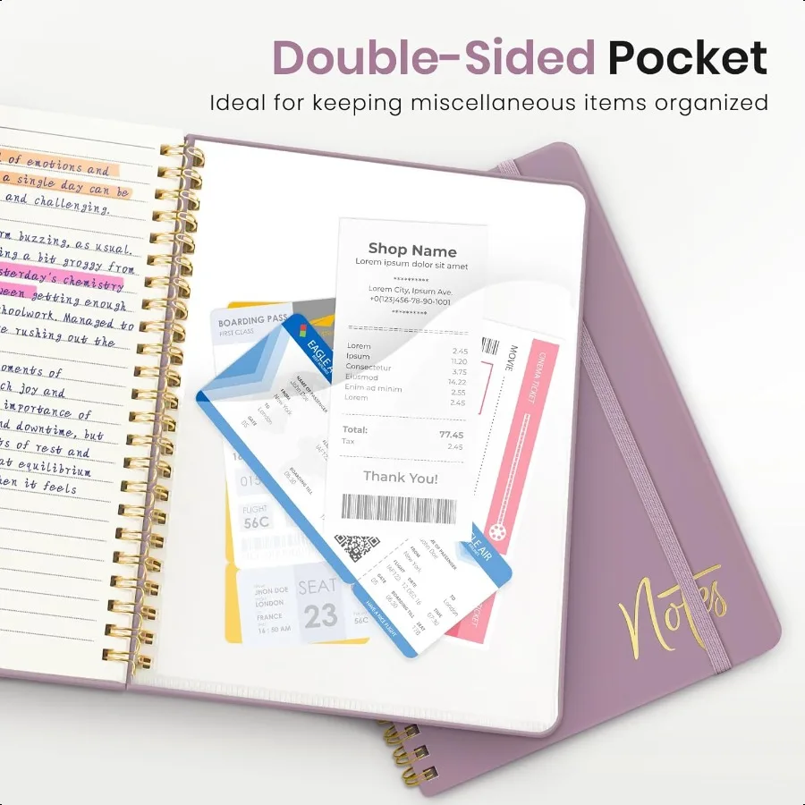 Quaderno a spirale foderato per donna A5 Riviste universitari a righe per scrivere quaderni con copertina rigida per prendere appunti di lavoro e offerte