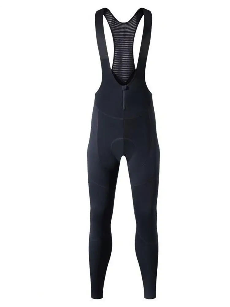 Ykywbike Herren Winter Thermo Fleece Radfahren Trägerhose Mountainbike Ykk Reißverschluss Pro Team Gel Gepolsterte MTB Radfahren Lange Hose