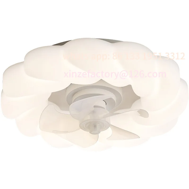 

Bedroom cloud fan lamp children's room Internet celebrity cream fan ceiling lamp room smart bedroom lamp