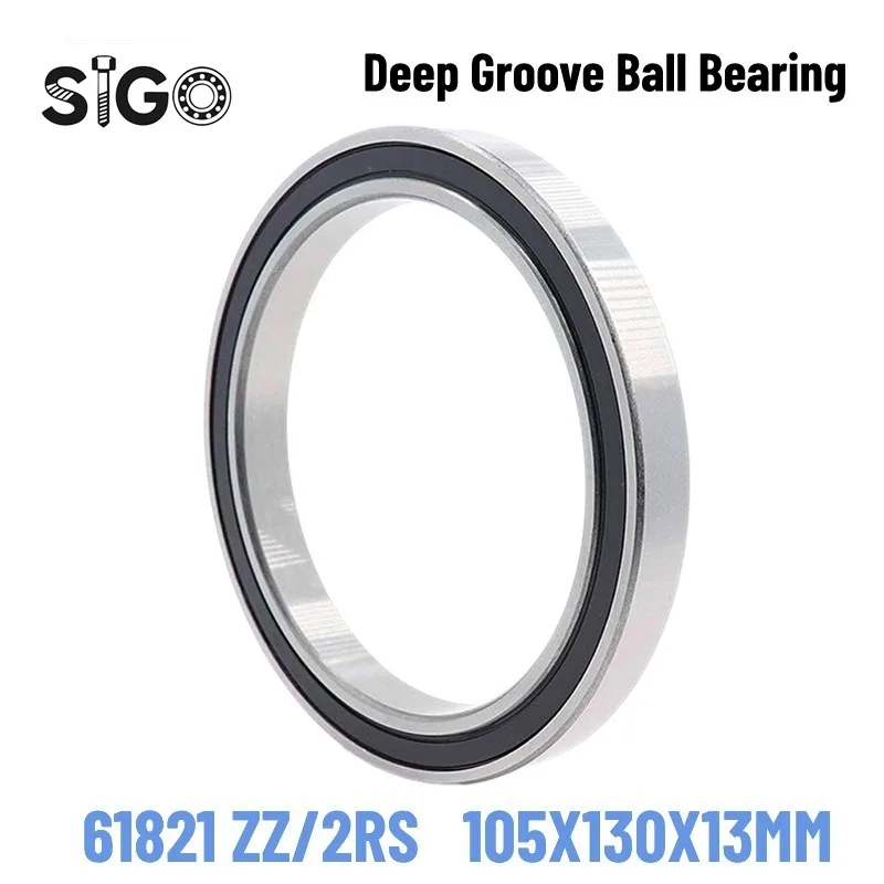 1PC 61821ZZ 61821-2RS 105X130X13MM Thin-wall Deep Groove Ball Bearings Bearing Steel Rubber Seal Metal Seal