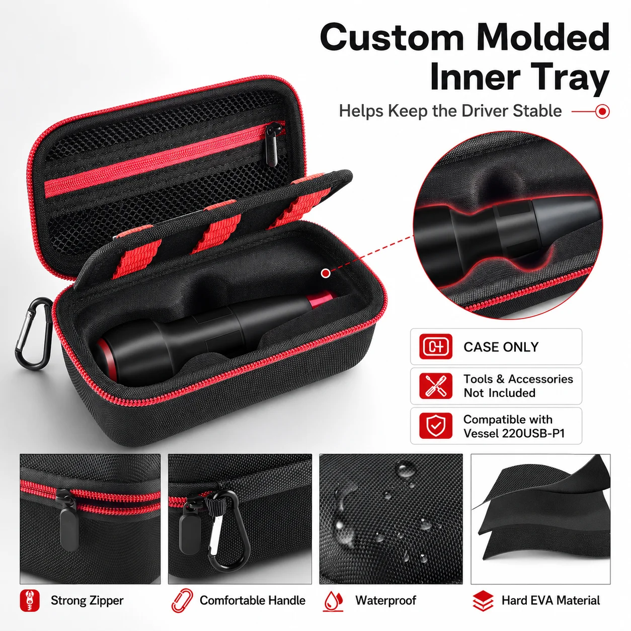 Electric Screwdriver Storage Bag Compatible Items Bessel Electric Ball Grip Screwdriver Electric Screwdriver Tool (CASE ONLY)