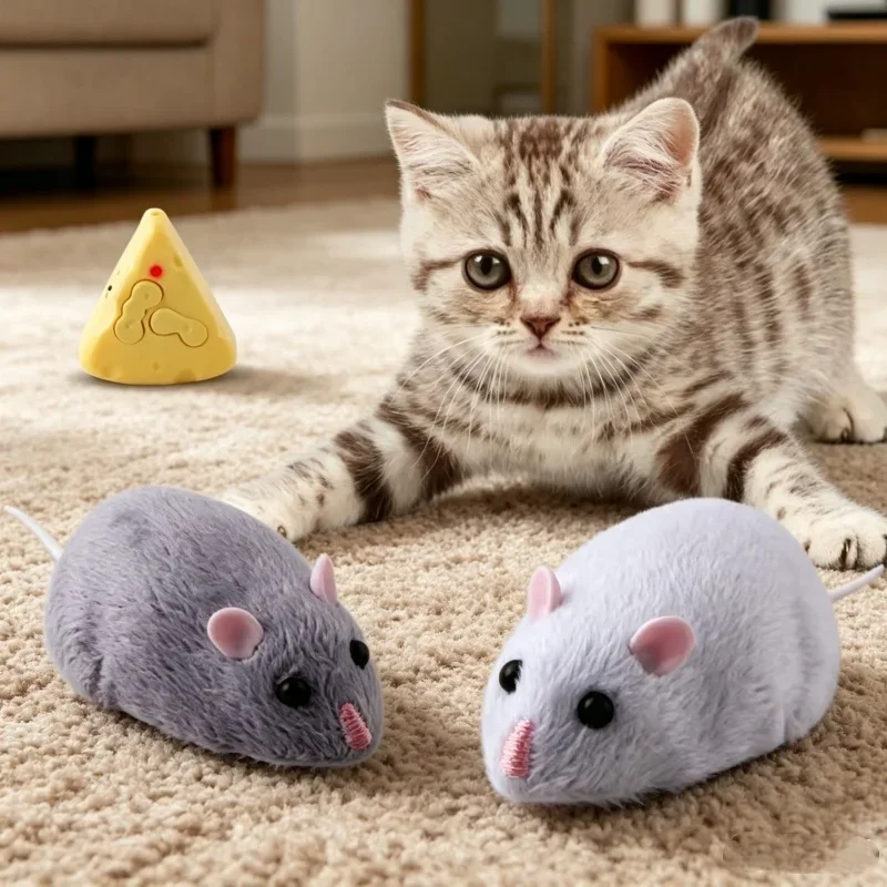 

Wireless Remote Infrared Simulation Plush Rat Toy Kitten Training Indoor Playing Tool Funny Novelty Pet Supplies Holiday Gift