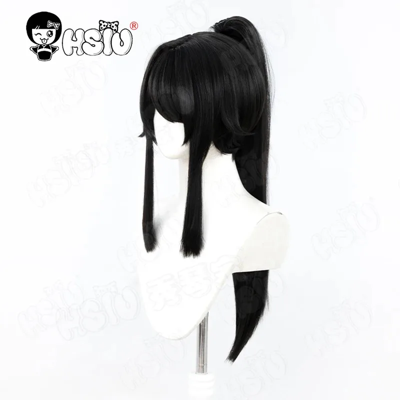 Peruka Cosplay Ayano Aishi HSIU 60CM długie czarne włosy odporna na ciepło peruka syntetyczna + czepek pod perukę Gra Yandere Simulator Peruka Ayano Aishi