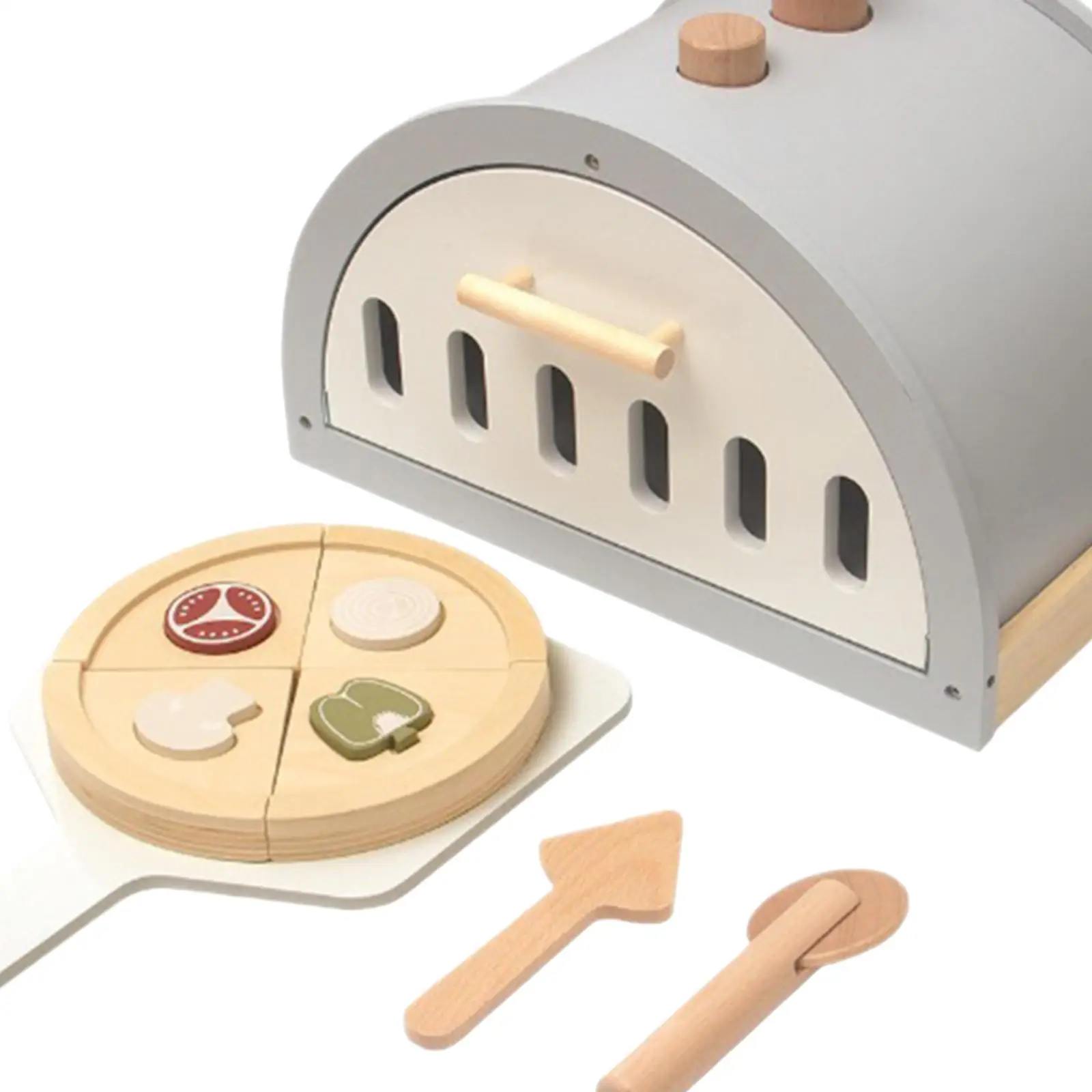 Wooden Pizza Toy Playset Role Play for Boys Girls Children Birthday Gift