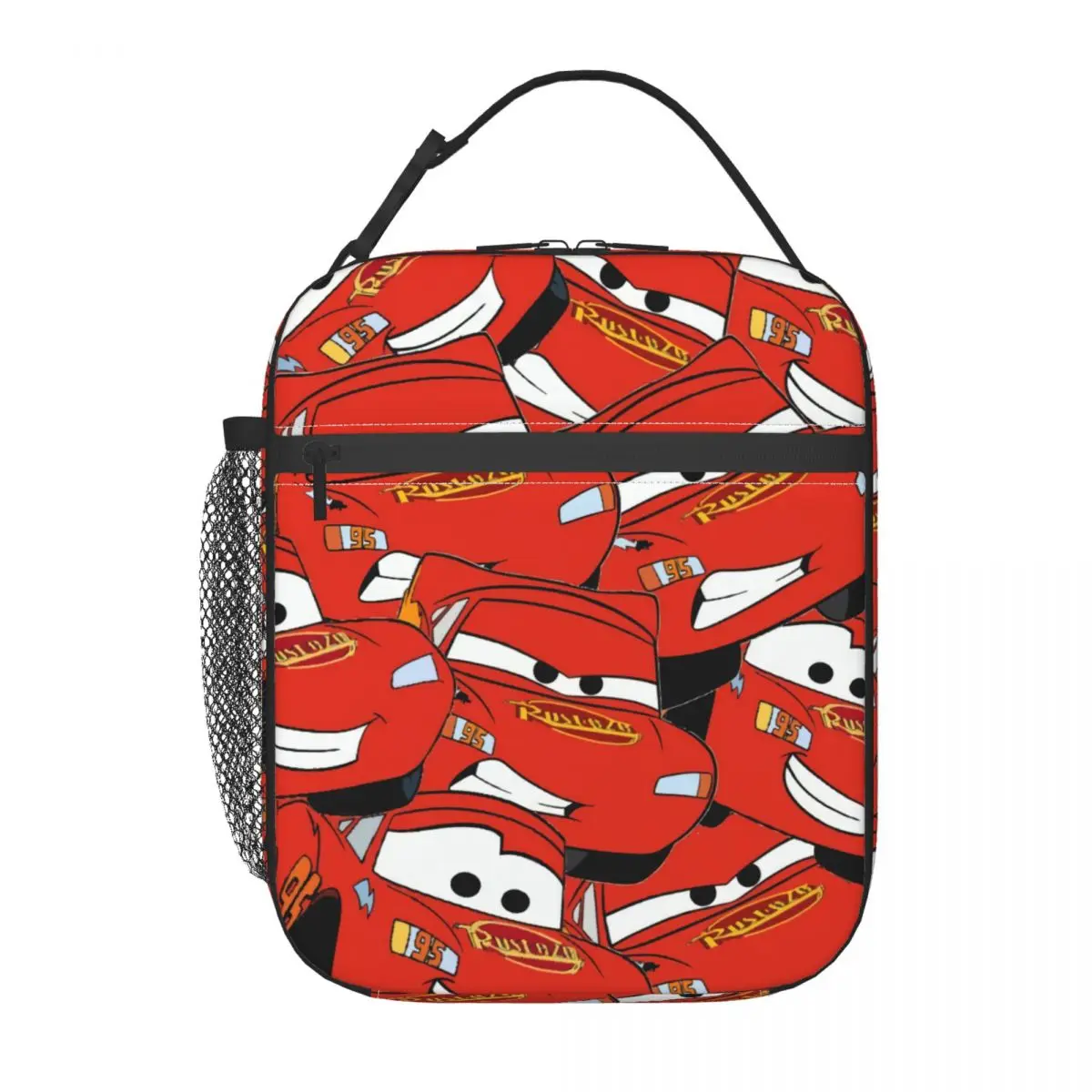 Custom Lightning McQueen Collage Cartoon Insulated Lunch Bags for Women Resuable Cooler Thermal Bento Box Outdoor Camping Travel