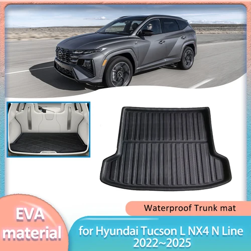 Para Hyundai Tucson L NX4 N Line 2022 ~ 2025, alfombrilla para maletero de coche, revestimiento para maletero, bandeja de suelo de carga, alfombra para equipaje, accesorios de cubierta impermeable