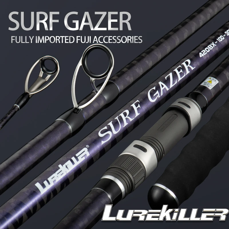 Lurekiller Surfgazer Surf Casting Rod 4.20M 100-300G High Carbon Beach Rod Japan Alconite Rings Saltwater Surf Fishing Rod