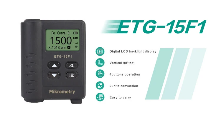 Misuratore di spessore del rivestimento in polvere Mikrometry per tester di verniciatura per carrozzeria auto ETG15F1