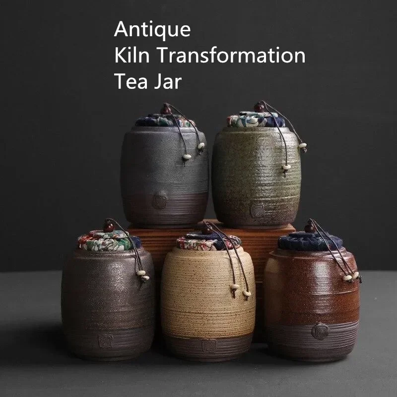 Mini Sealed Pu'er Dried Fruit Storage Jar Portable Travel Tea Storage Box Tank Container Chinese Style Retro Ceramic Tea Caddy