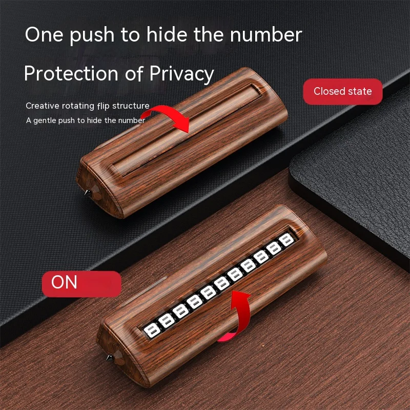 

Car general carbon fiber parking plate personality decoration practical peach grain parking number plate