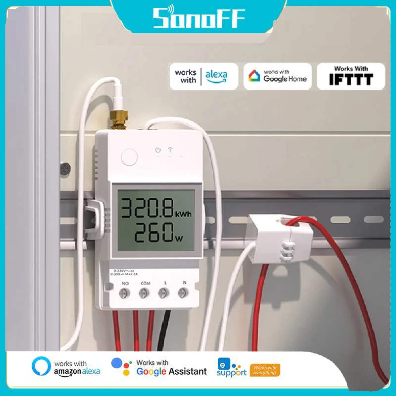 

SONOFF POWCT Ring Интеллектуальный измеритель мощности ESP32 Chip трансформатор тока 100A, контроль энергии с монитором, работает с Alexa IFTTT