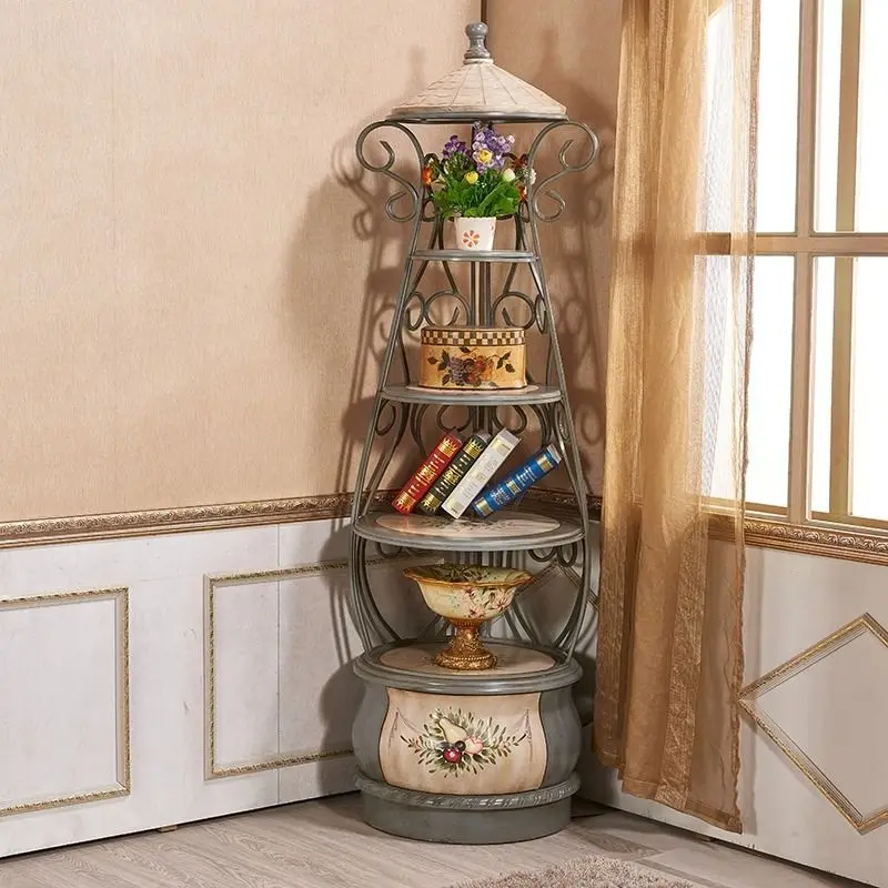 Painted flower stand, living room shelf, balcony floor-to-ceiling multi-layer decorative rack